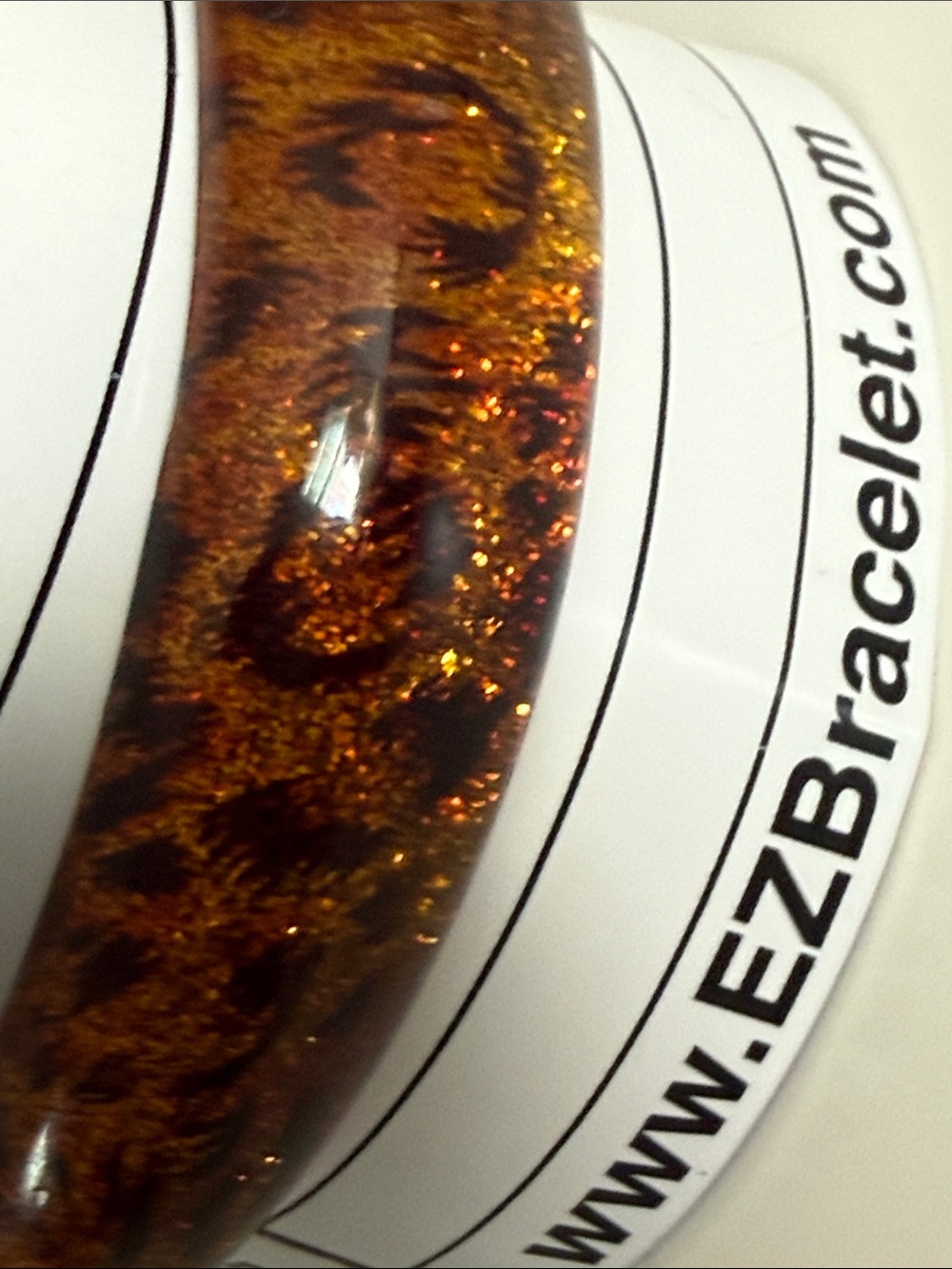 Vintage lucite acrylic bangle bracelet Brown Gold leopard print & glitter 80’s - Picture 11 of 16